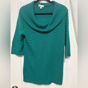 Kim Rogers Green Cowl Neck Sweater